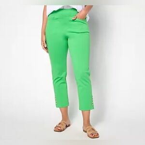 Belle by Kim Gravel Tall Pearls Just Want to Have Fun Ponte Pant! Size 18WT.